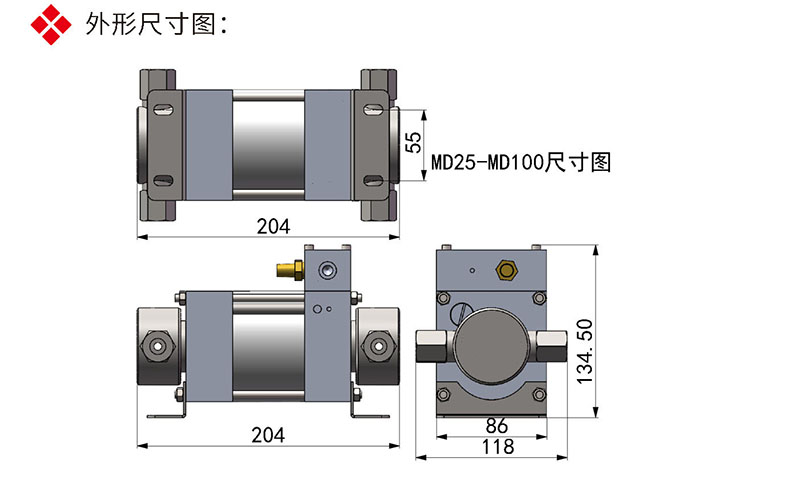 MD尺寸图 MD尺寸图